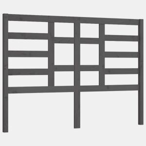 vidaXL Cabeceira de cama 126x4x104 cm pinho maciço cinzento