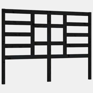 vidaXL Cabeceira de cama 126x4x104 cm pinho maciço preto