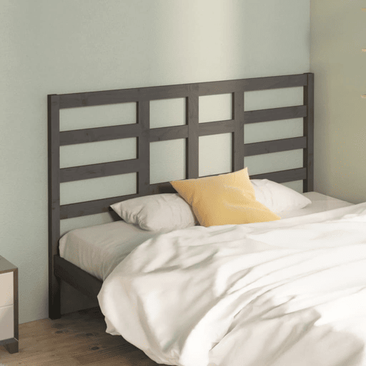 vidaXL Cabeceira de cama 156x4x104 cm pinho maciço cinzento