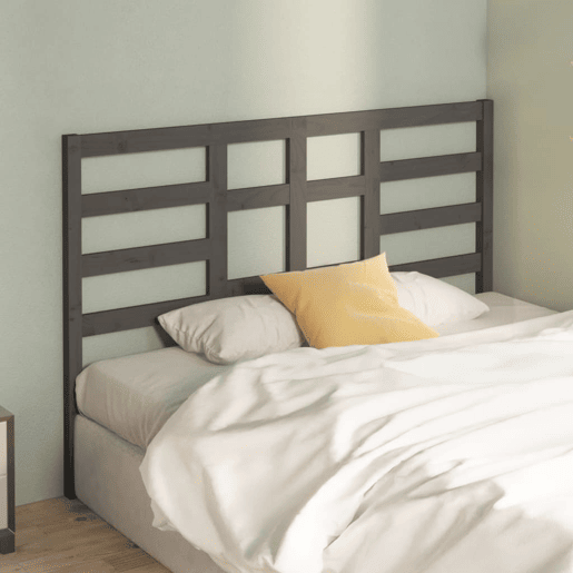 vidaXL Cabeceira de cama 156x4x104 cm pinho maciço cinzento