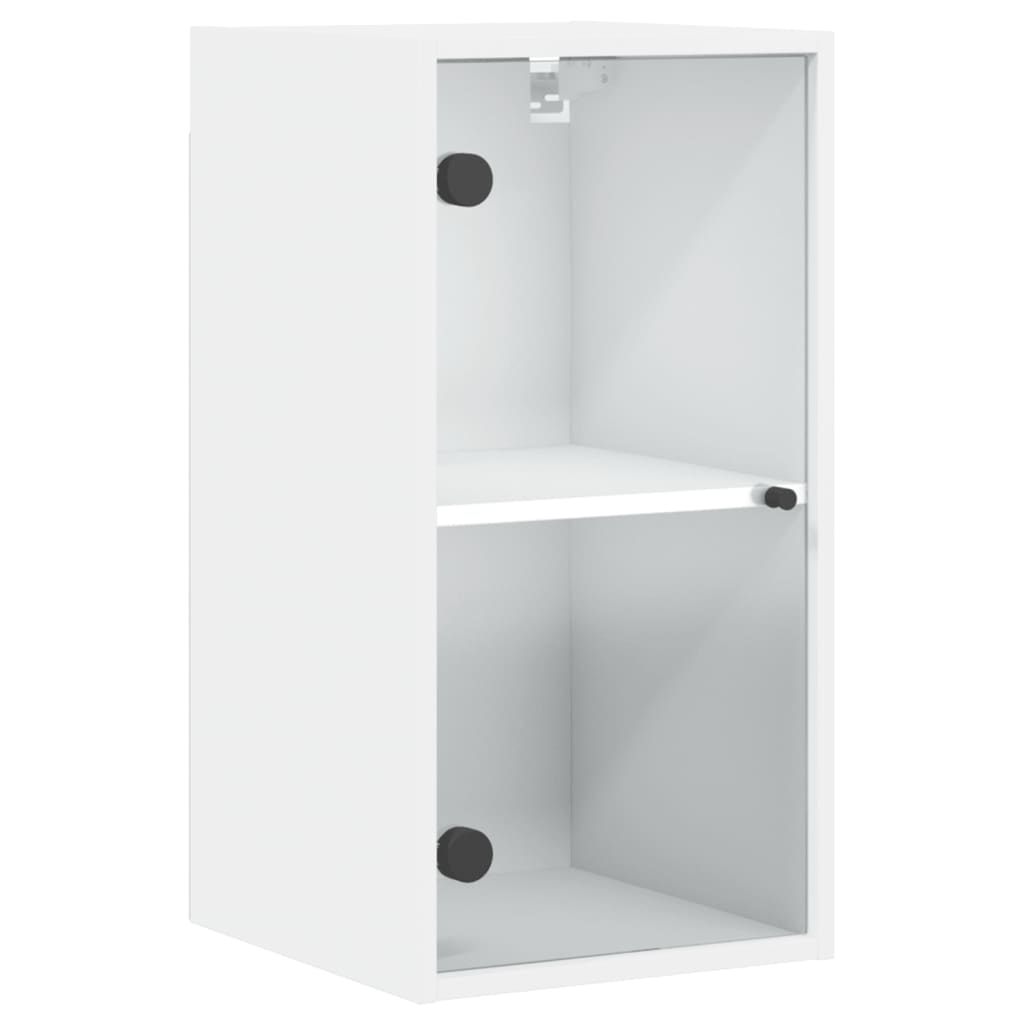 Vidaxl mueble de pared con puertas de vidrio blanco 35x37x68,5 cm