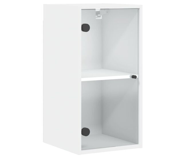 Vidaxl mueble de pared con puertas de vidrio blanco 35x37x68,5 cm