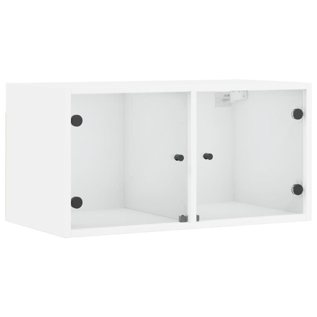 Vidaxl mueble de pared con puertas de vidrio blanco 68,5x37x35 cm