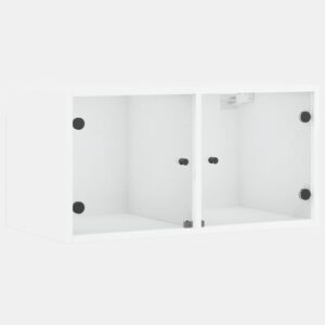 vidaXL Armário de parede c portas de vidro 68,5x37x35 cm branco