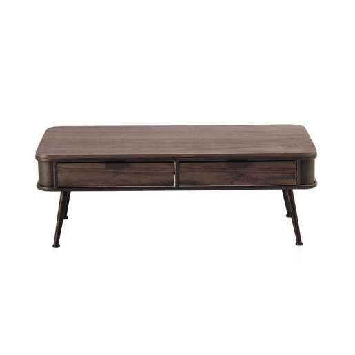 Mesa De Centro Em Metal Com Bancada E 2 Gavetas De Madeira Mesa De Centro Em Metal Com Bancada E 2 Gavetas De Madeira