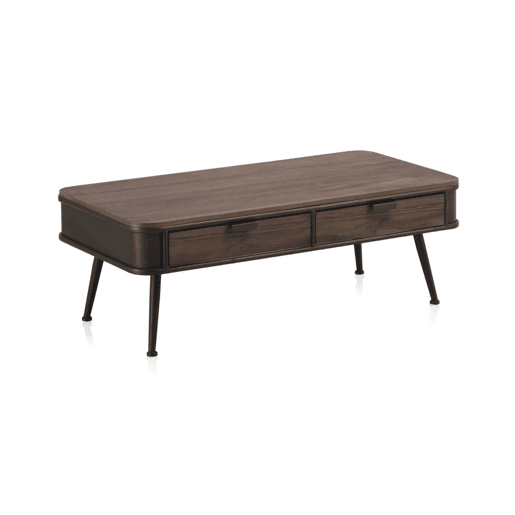 Mesa De Centro Em Metal Com Bancada E 2 Gavetas De Madeira Mesa De Centro Em Metal Com Bancada E 2 Gavetas De Madeira