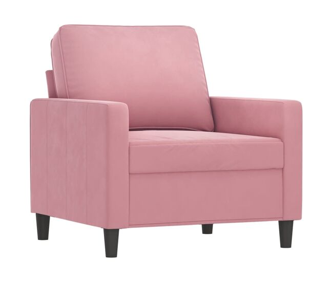 Vidaxl sillón de terciopelo rosa 60 cm