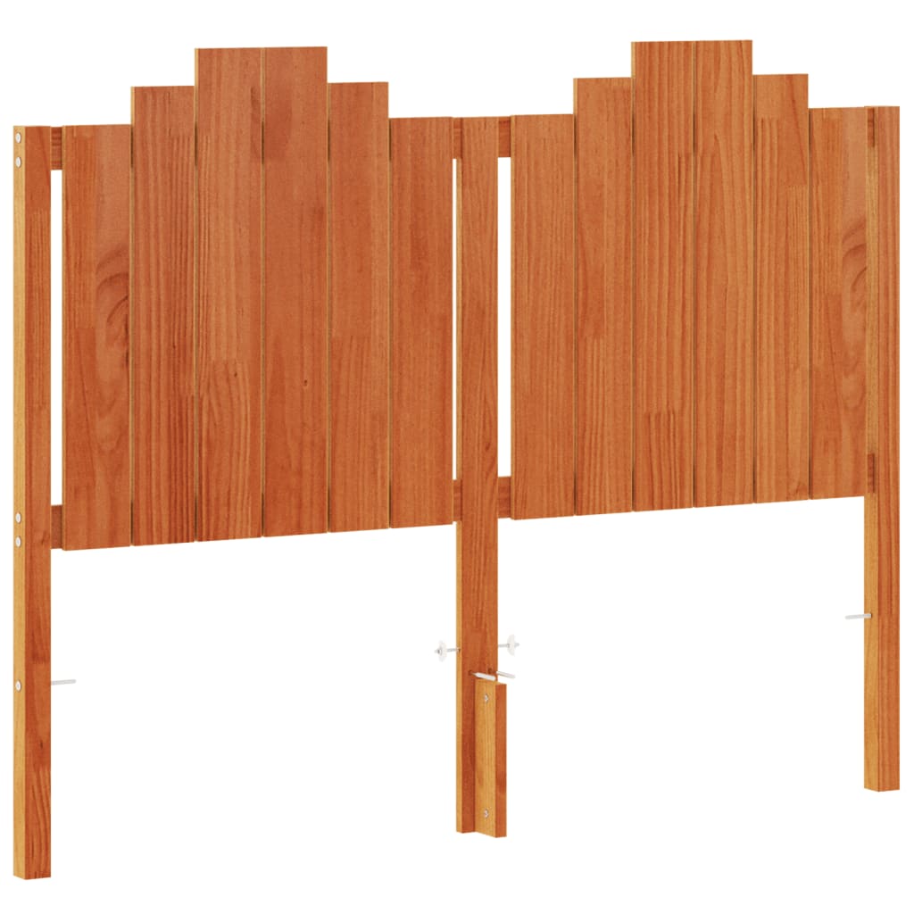 Vidaxl cabecero de cama madera maciza de pino marrón cera 135 cm