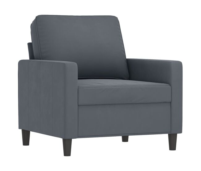 Vidaxl sillón de terciopelo gris oscuro 60 cm