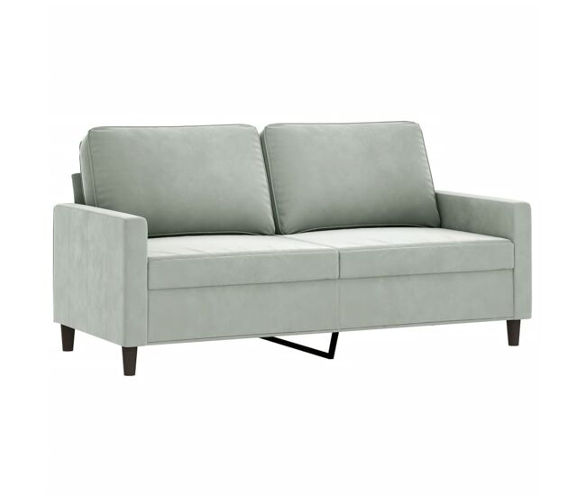 Sofá de Terciopelo 2 Plazas vidaXL Gris Claro - Conforama