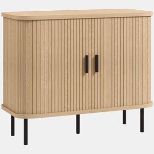 HOMCOM Aparador Vintage Aparador Sala de Estar com 2 Portas de Correr e Compartimentos Aparador de Cozinha Sala de Jantar 90x40x75 cm Carvalho