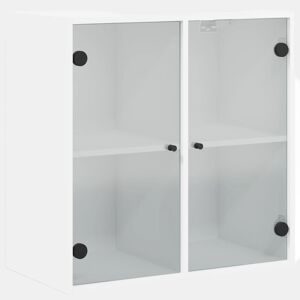 vidaXL Armário de parede c portas de vidro 68x37x68,5 cm branco