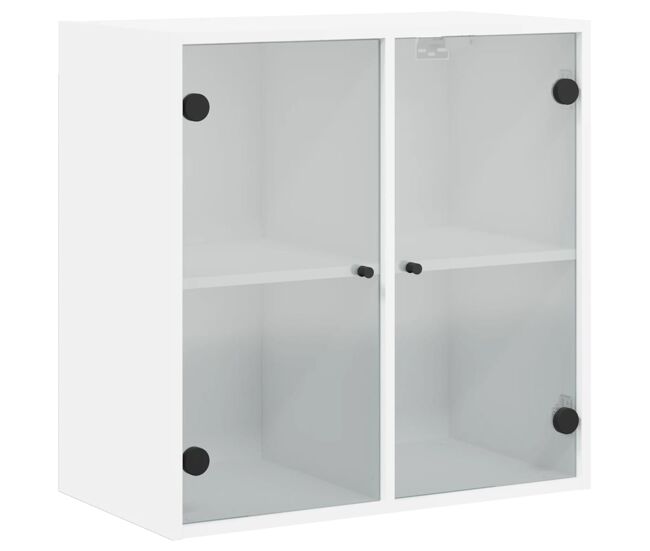 Vidaxl mueble de pared con puertas de vidrio blanco 68x37x68,5 cm