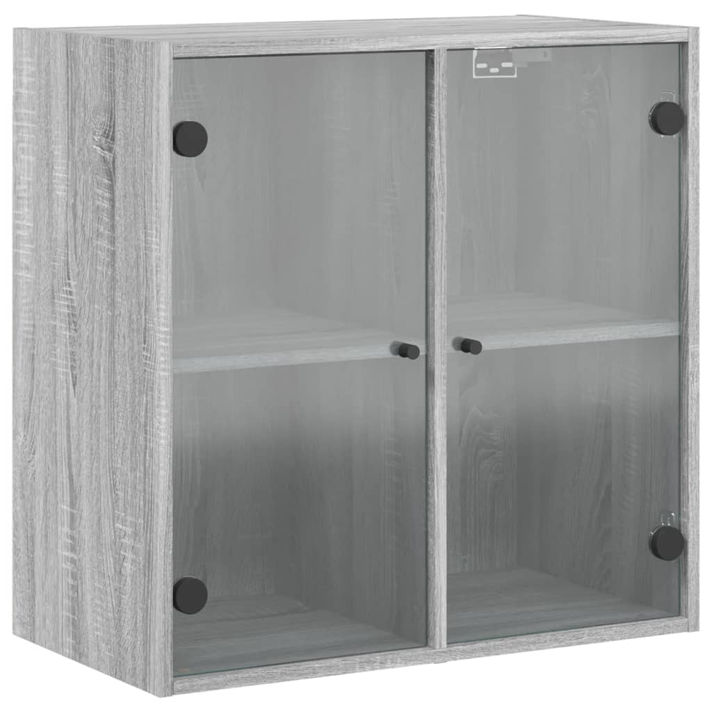 Vidaxl mueble de pared puertas de vidrio gris sonoma 68x37x68,5 cm