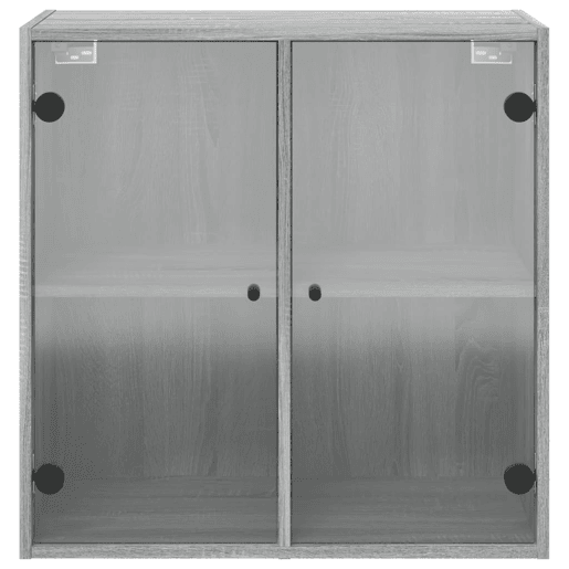 vidaXL Armário de parede c portas de vidro 68x37x68,5 cm cinza sonoma vidaXL Armário de parede c portas de vidro 68x37x68,5 cm cinza sonoma