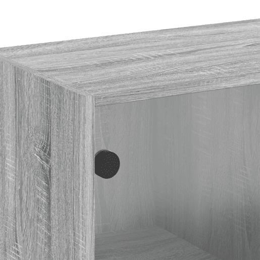 vidaXL Armário de parede c portas de vidro 68x37x68,5 cm cinza sonoma vidaXL Armário de parede c portas de vidro 68x37x68,5 cm cinza sonoma