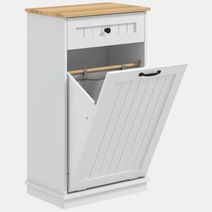 HOMCOM Móvel Auxiliar Casa de Banho Armário Casa de Banho com Gaveta Cesto para Roupa e Desenho Anti-Tombo Móvel Casa de Banho Moderno 52x33x90 cm Branco