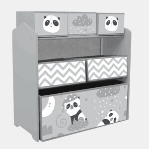 ZONEKIZ Estante para Brinquedos com 6 Caixas de Tecido não Tecido Amovíveis Organizador de Brinquedos para Crianças de 3-8 Anos para Dormitório 63x30x66 cm Ciza