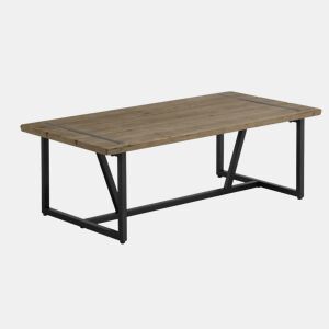Mesa De Centro Metal Com Envelope De Madeira