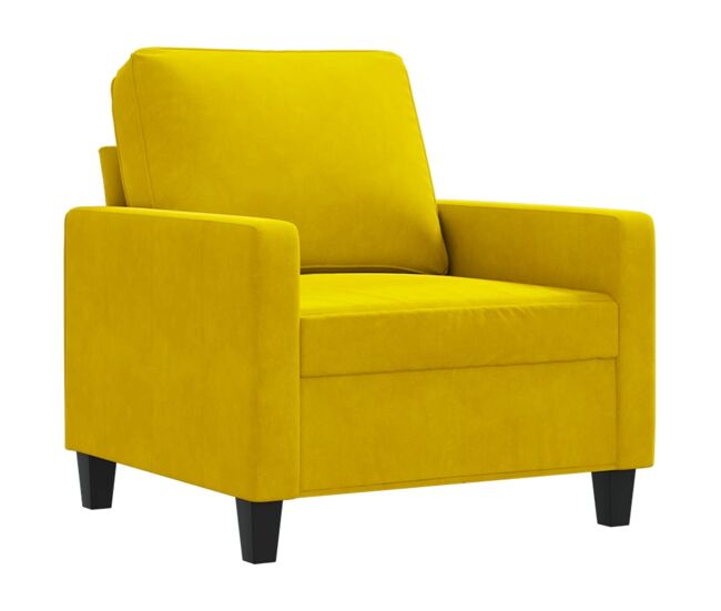 Vidaxl sillón de terciopelo amarillo 60 cm
