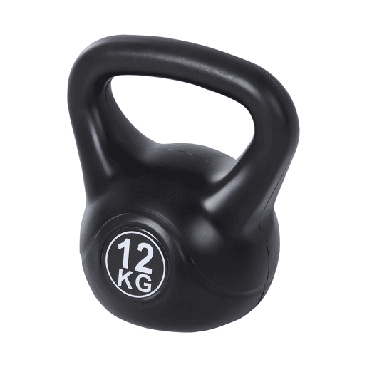 HOMCOM Peso Russo de 12 kg Kettlebell Preenchido de Areia com Punho Largo e Antiderrapante para Trenos em Casa e Ginásio 27x21x31 cm Preto