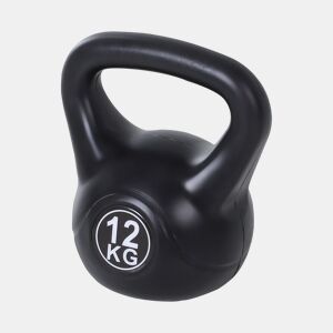 HOMCOM Peso Russo de 12 kg Kettlebell Preenchido de Areia com Punho Largo e Antiderrapante para Trenos em Casa e Ginásio 27x21x31 cm Preto