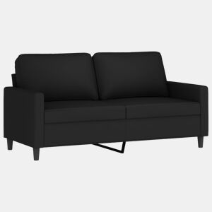 vidaXL Sofá de 2 lugares veludo 140 cm preto