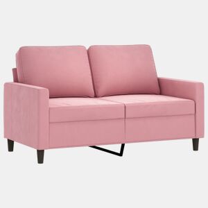 vidaXL Sofá de 2 lugares veludo 120 cm rosa