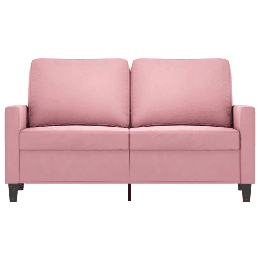 vidaXL Sofá de 2 lugares veludo 120 cm rosa