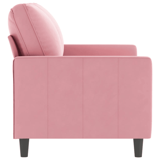 vidaXL Sofá de 2 lugares veludo 120 cm rosa