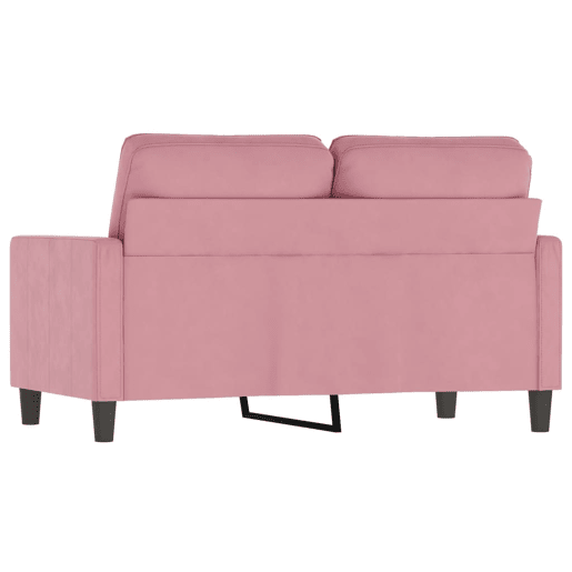 vidaXL Sofá de 2 lugares veludo 120 cm rosa