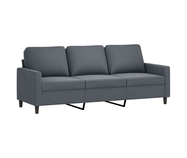 Vidaxl sofá de 3 plazas terciopelo gris oscuro 180 cm