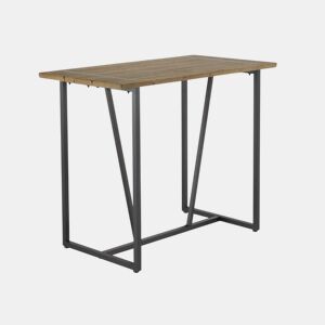 Mesa De Bar Metálica Com Envelope De Madeira
