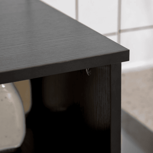HOMCOM Aparador Auxiliar para Microondas Buffet de Cozinha com 2 Armários com Portas 1 Gaveta e Prateleiras de Armazenamento 90x40x120 cm Preto