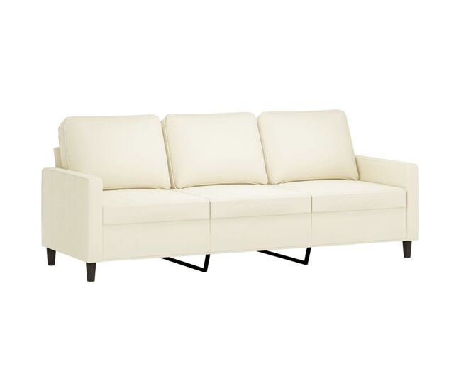 Vidaxl sofá de 3 plazas terciopelo color crema 180 cm