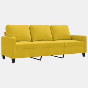 vidaXL Sofá de 3 lugares 180 cm veludo amarelo