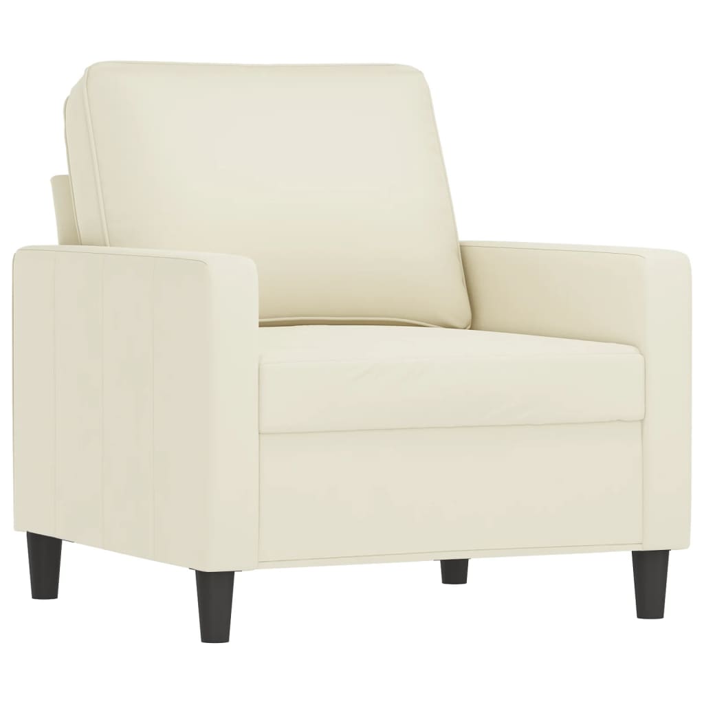 Vidaxl sillón de terciopelo color crema 60 cm