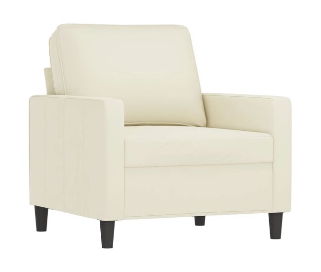 Vidaxl sillón de terciopelo color crema 60 cm