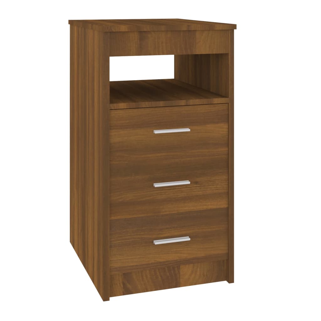 Vidaxl cajonera de madera contrachapada roble marrón 40x50x76cm
