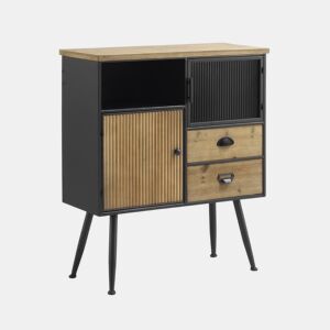 Cômoda De Metal Com Encimera De Madeira