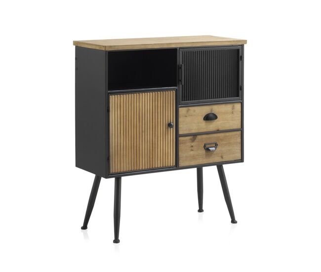Cómoda De Metal Con Tapa De Madera