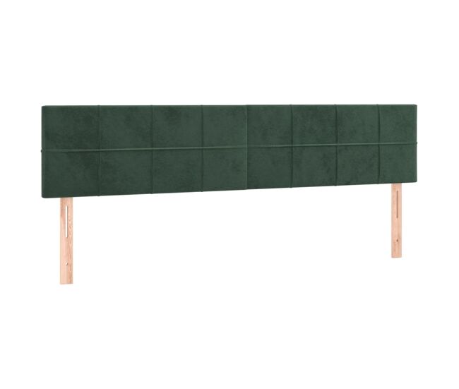 Cabeceros 2 unidades de terciopelo verde oscuro 100x5x78/88 cm bajo