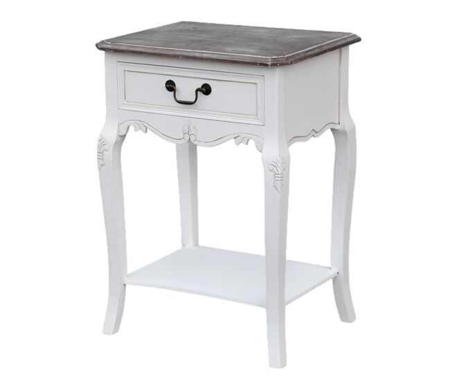 Mesita De Noche RIMINI WHITE NS47 1D 47x36x70 Blanco