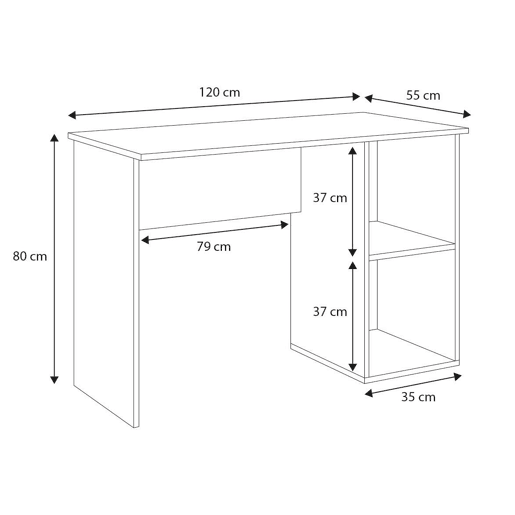 Secretaria TAKO D120 120x80x55 Cinzento