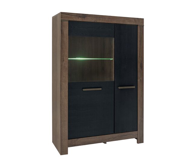 Vajillero 2 puertas adam madera y negro