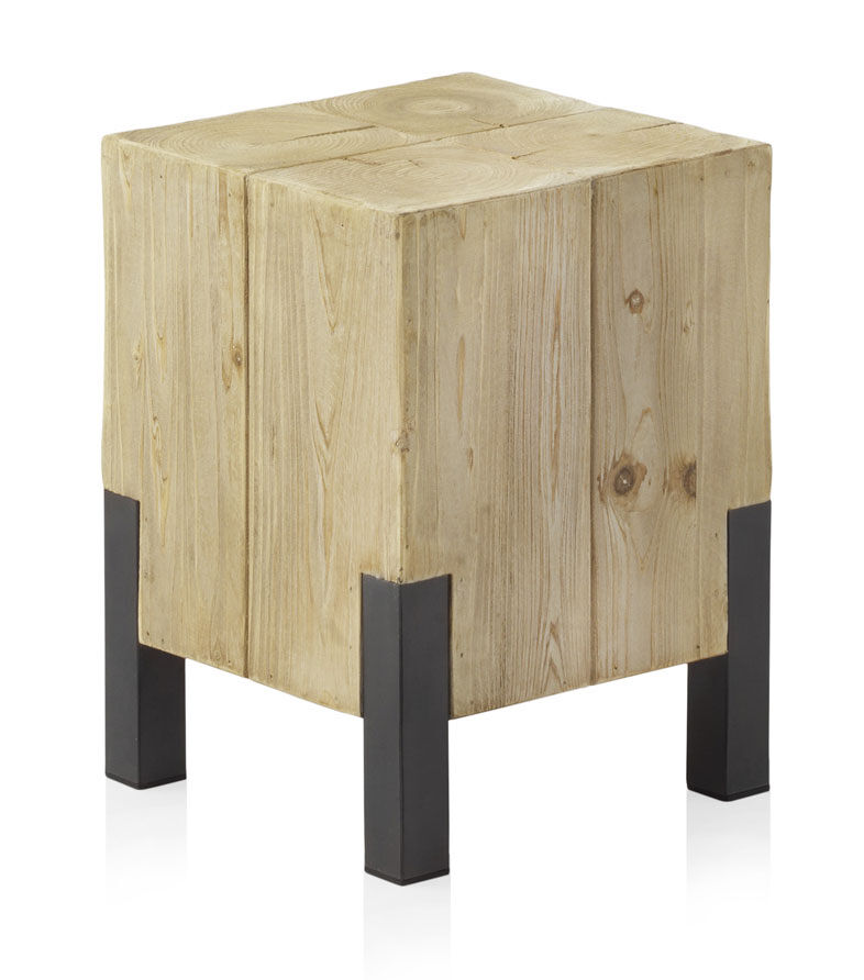 Taburete de madera chapado en abeto