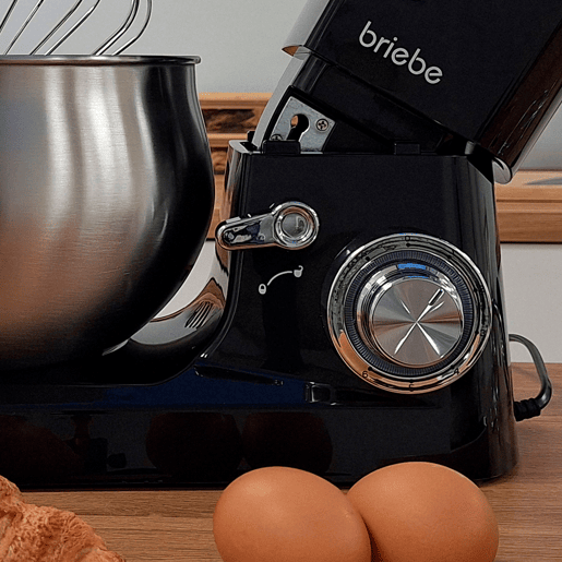 Briebe KM1164 Batedeira Planetária com Taça Profissional, Robô de Cozinha, 5L, 6 Velocidades,Tela tátil LED, 1800, Preto