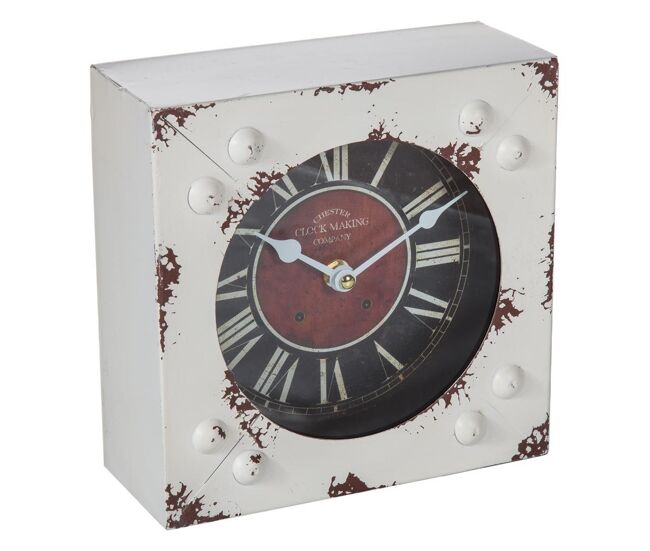 Reloj de mesa blanco 20x20 cm
