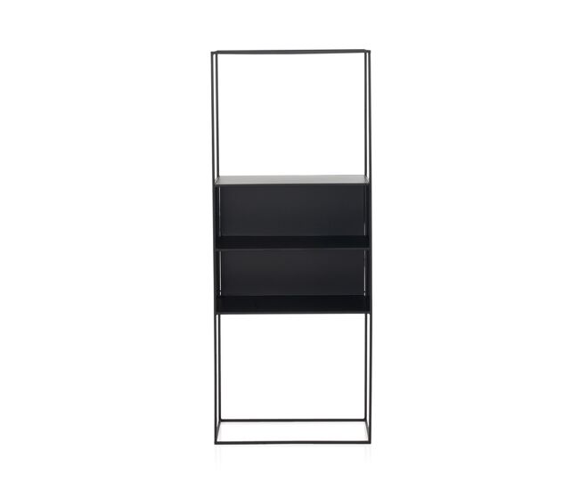 Estante de metal negro