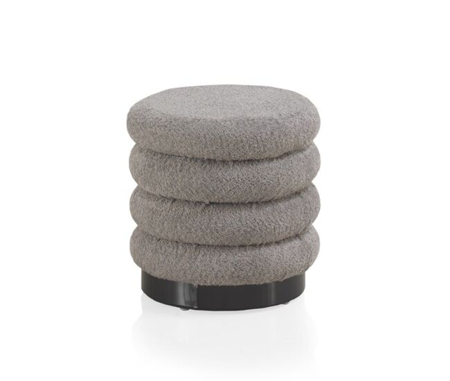 Puf tapizado gris